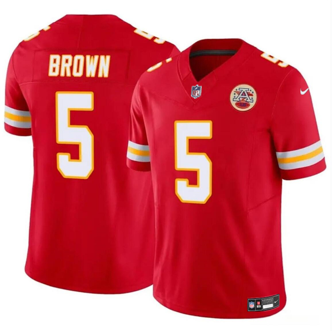 Men’s Kansas City Chiefs #5 Hollywood Brown Red 2023 F.U.S.E Vapor Untouchable Limited Stitched Football Jersey
